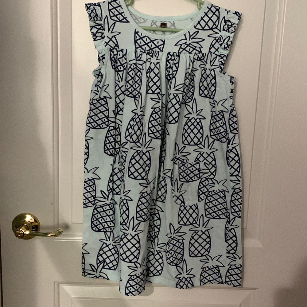 Tea collection navy blue and mint pineapple dress size 7